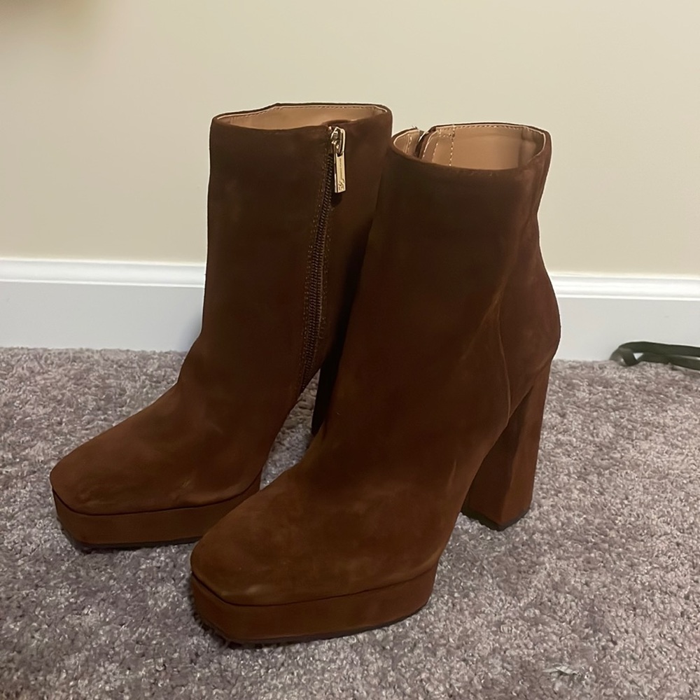 Jessica simpson leather suede ankle boots